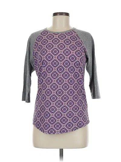 Pre-owned Lularoe 3/4 Sleeve T-shirt In Purple