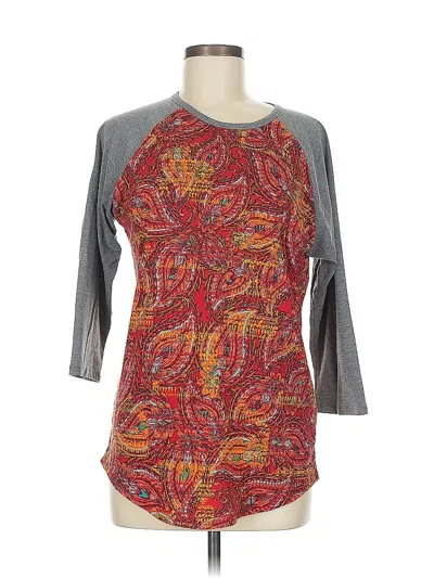 Pre-owned Lularoe 3/4 Sleeve T-shirt In Red