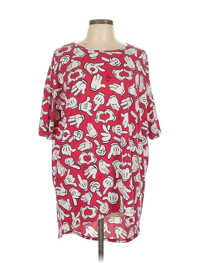 Pre-owned Lularoe 3/4 Sleeve T-shirt In Red