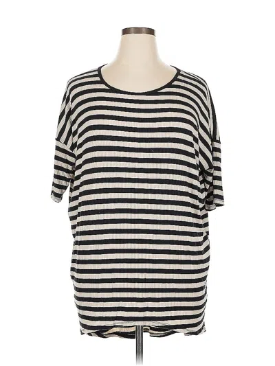 Pre-owned Lularoe 3/4 Sleeve T-shirt In White