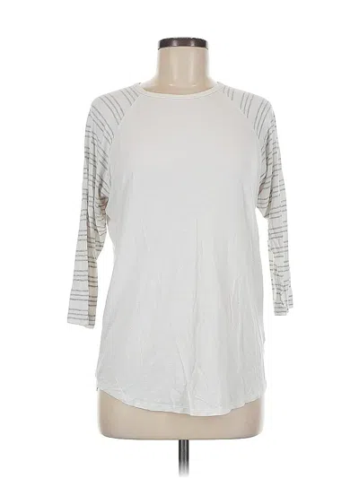 Pre-owned Lularoe 3/4 Sleeve T-shirt In White