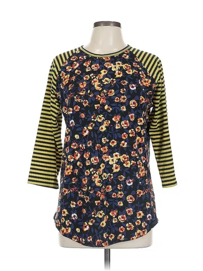 Pre-owned Lularoe 3/4 Sleeve T-shirt In Yellow