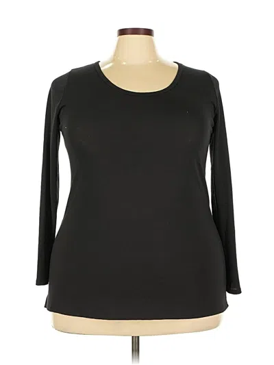 Pre-owned Lularoe 3/4 Sleeve Top Black Boatneck Tops