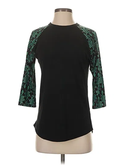 Pre-owned Lularoe 3/4 Sleeve Top Black Crew Neck Tops
