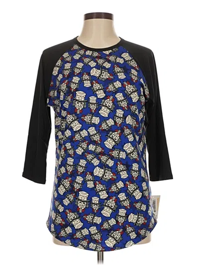 Lularoe 3/4 Sleeve Top Blue Crew Neck Tops