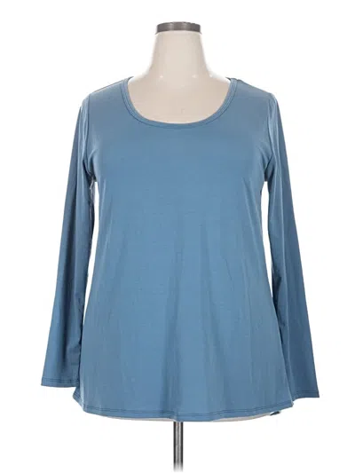 Pre-owned Lularoe 3/4 Sleeve Top Blue Scoop Neck Tops