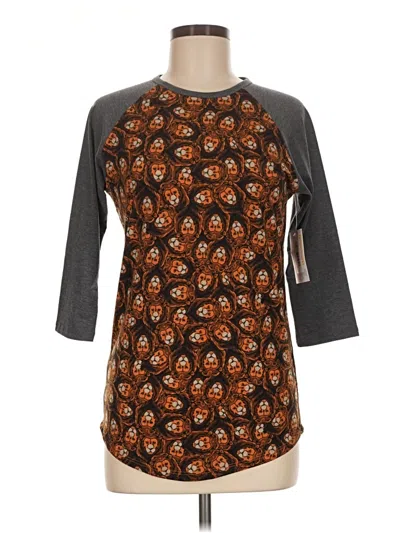 Lularoe 3/4 Sleeve Top Brown Crew Neck Tops