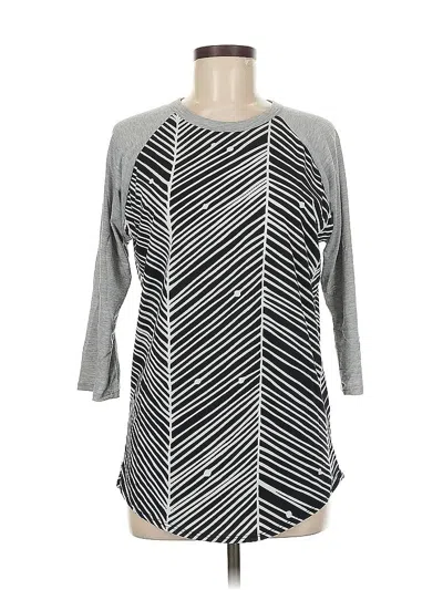 Pre-owned Lularoe 3/4 Sleeve Top Gray Boatneck Tops