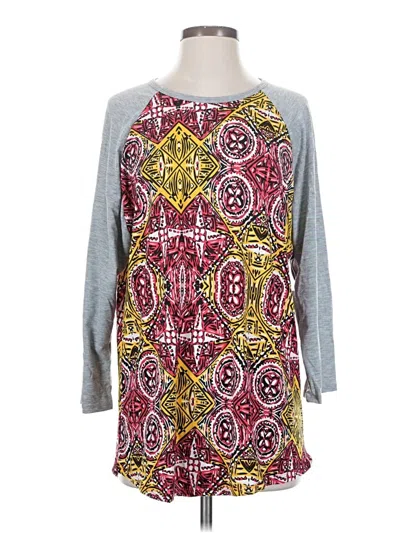Pre-owned Lularoe 3/4 Sleeve Top Gray Boatneck Tops