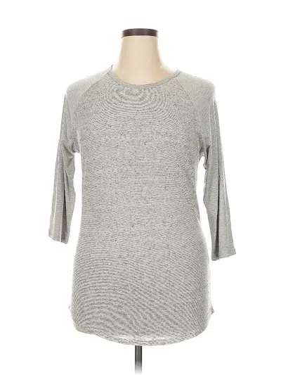 Pre-owned Lularoe 3/4 Sleeve Top Gray Crew Neck Tops