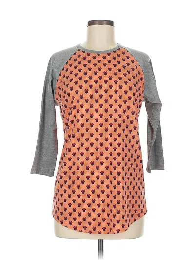 Pre-owned Lularoe 3/4 Sleeve Top Orange Square Neckline Tops