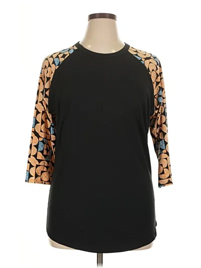 Pre-owned Lularoe 3/4 Sleeve T-shirt In Black