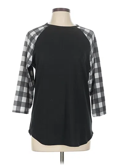 Pre-owned Lularoe 3/4 Sleeve T-shirt In Black