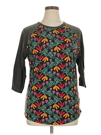 Pre-owned Lularoe 3/4 Sleeve T-shirt In Black