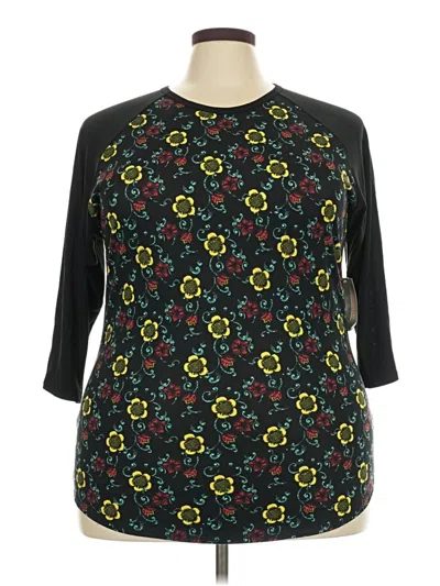 Pre-owned Lularoe 3/4 Sleeve T-shirt In Black
