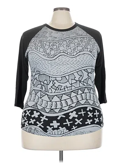 Pre-owned Lularoe 3/4 Sleeve T-shirt In Black