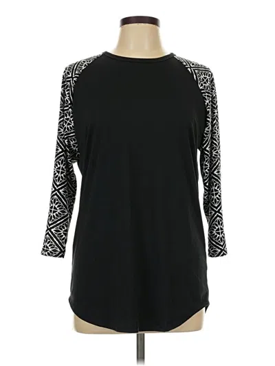 Pre-owned Lularoe 3/4 Sleeve T-shirt In Black