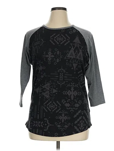 Pre-owned Lularoe 3/4 Sleeve T-shirt In Black