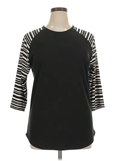 Pre-owned Lularoe 3/4 Sleeve T-shirt In Black