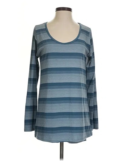 Pre-owned Lularoe 3/4 Sleeve T-shirt In Blue
