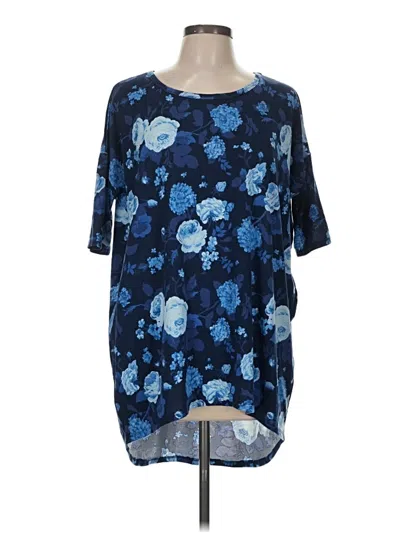 Pre-owned Lularoe 3/4 Sleeve T-shirt In Blue