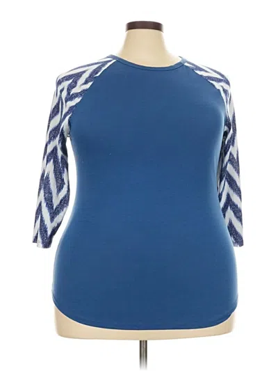 Pre-owned Lularoe 3/4 Sleeve T-shirt In Blue