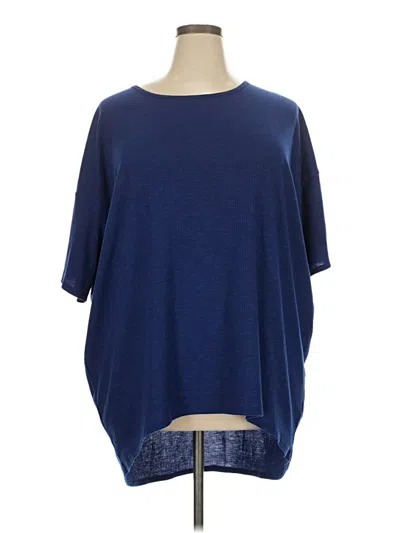 Pre-owned Lularoe 3/4 Sleeve T-shirt In Blue