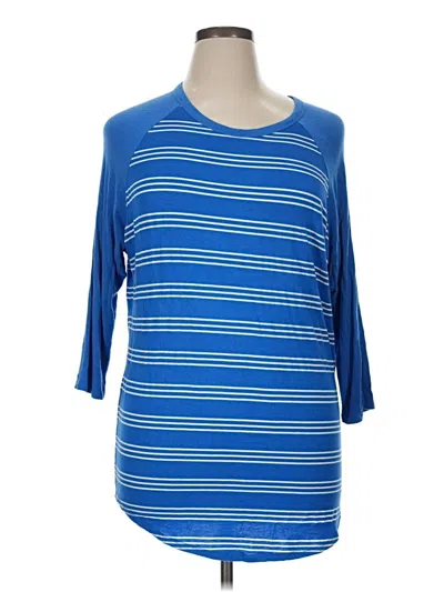 Pre-owned Lularoe 3/4 Sleeve T-shirt In Blue