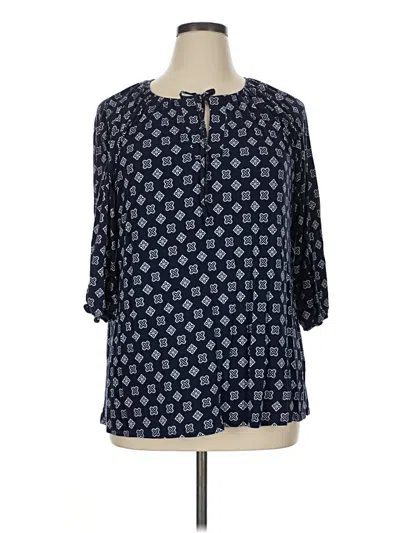 Pre-owned Lularoe 3/4 Sleeve T-shirt In Blue
