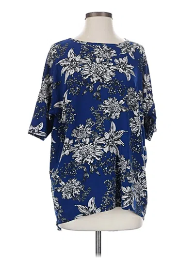 Pre-owned Lularoe 3/4 Sleeve T-shirt In Blue