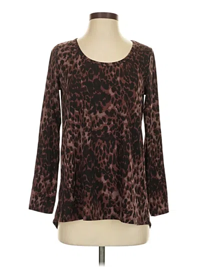 Pre-owned Lularoe 3/4 Sleeve T-shirt In Brown