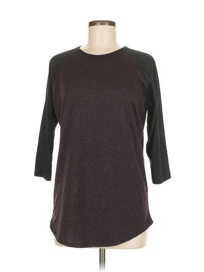 Pre-owned Lularoe 3/4 Sleeve T-shirt In Brown