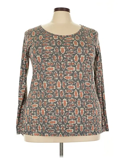 Pre-owned Lularoe 3/4 Sleeve T-shirt In Brown
