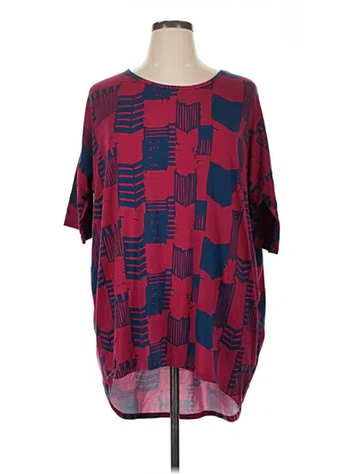 Pre-owned Lularoe 3/4 Sleeve T-shirt In Burgundy