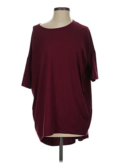 Pre-owned Lularoe 3/4 Sleeve T-shirt In Burgundy