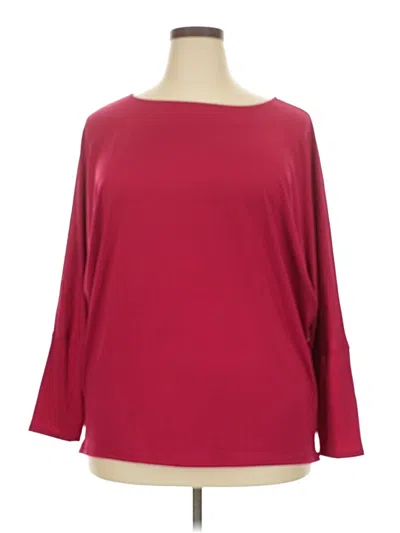 Pre-owned Lularoe 3/4 Sleeve T-shirt In Burgundy