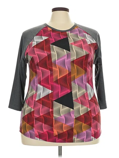 Lularoe 3/4 Sleeve T-shirt In Burgundy