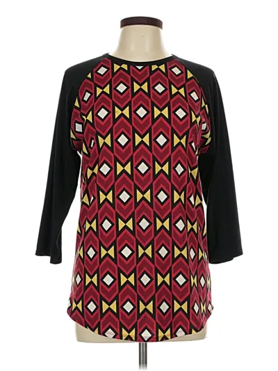Pre-owned Lularoe 3/4 Sleeve T-shirt In Burgundy