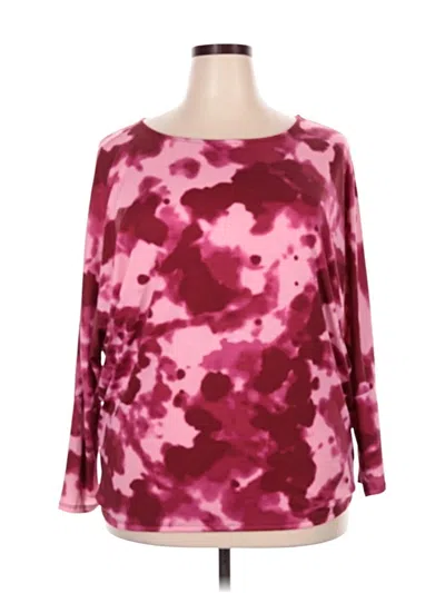 Pre-owned Lularoe 3/4 Sleeve T-shirt In Burgundy