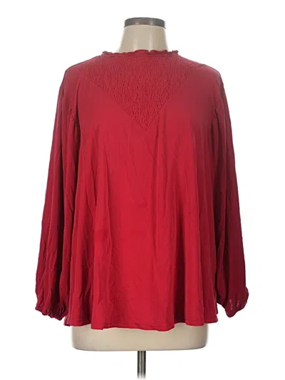 Pre-owned Lularoe 3/4 Sleeve T-shirt In Burgundy