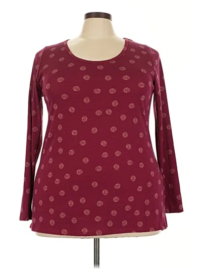 Pre-owned Lularoe 3/4 Sleeve T-shirt In Burgundy
