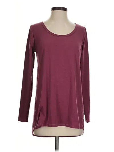 Pre-owned Lularoe 3/4 Sleeve T-shirt In Burgundy