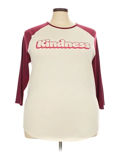 Pre-owned Lularoe 3/4 Sleeve T-shirt In Burgundy