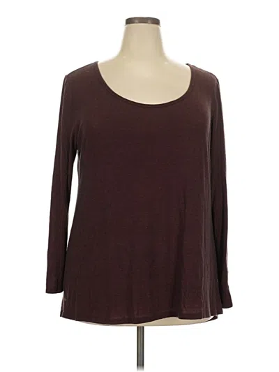 Pre-owned Lularoe 3/4 Sleeve T-shirt In Burgundy
