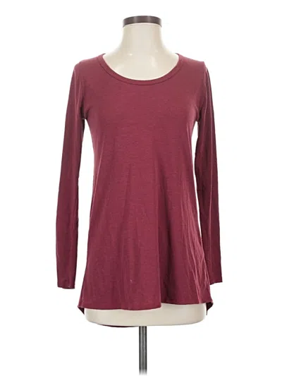 Pre-owned Lularoe 3/4 Sleeve T-shirt In Burgundy