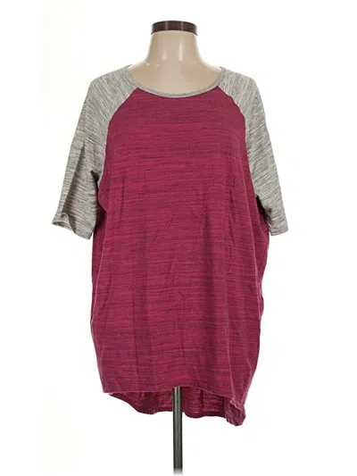 Pre-owned Lularoe 3/4 Sleeve T-shirt In Burgundy
