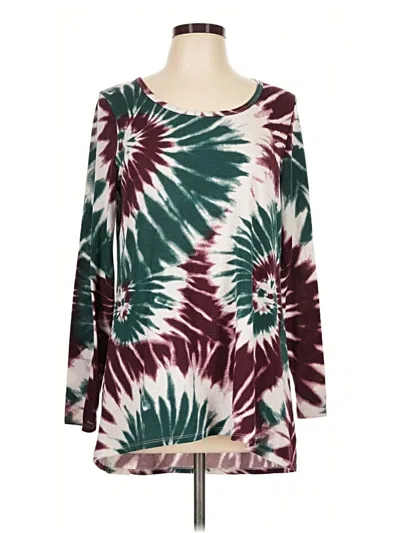 Pre-owned Lularoe 3/4 Sleeve T-shirt In Burgundy