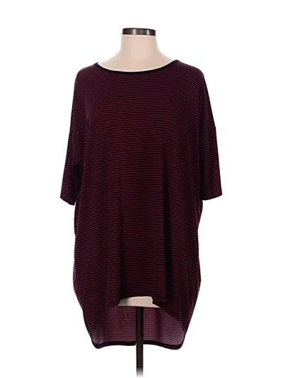 Pre-owned Lularoe 3/4 Sleeve T-shirt In Burgundy