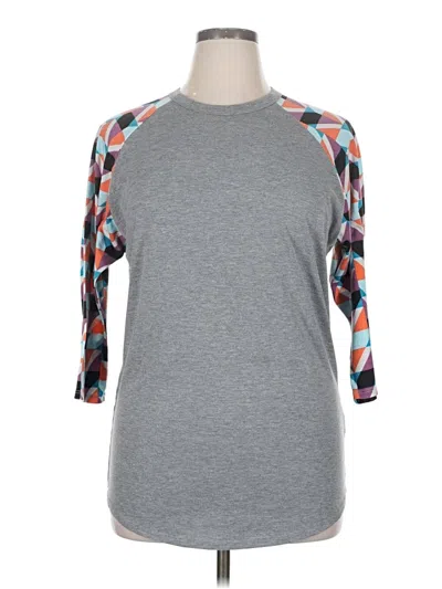 Pre-owned Lularoe 3/4 Sleeve T-shirt In Gray