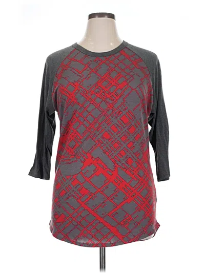 Pre-owned Lularoe 3/4 Sleeve T-shirt In Gray